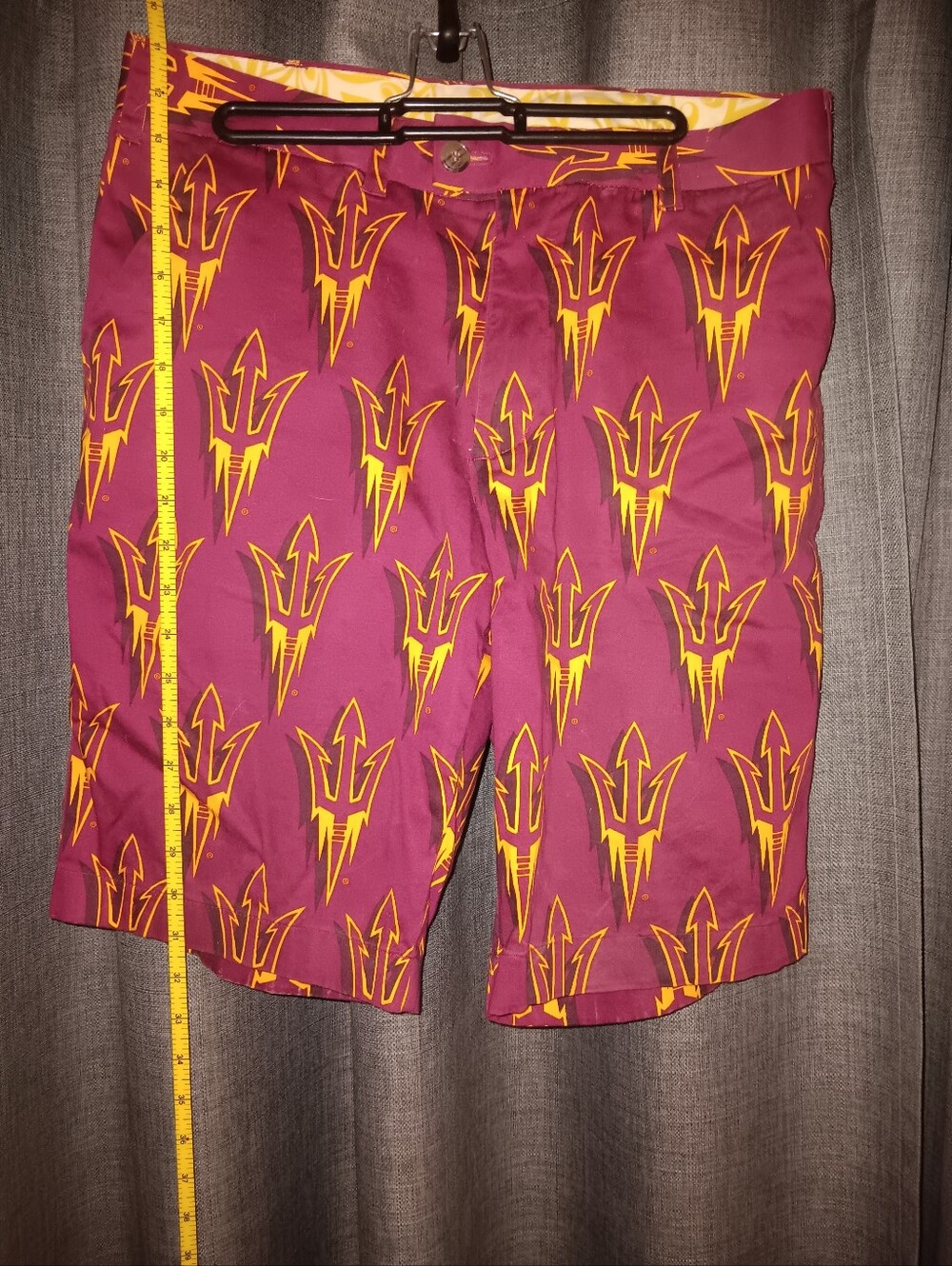 Loudmouth Arizona State Sun Devils Maroon Shorts with Gold Trident Print